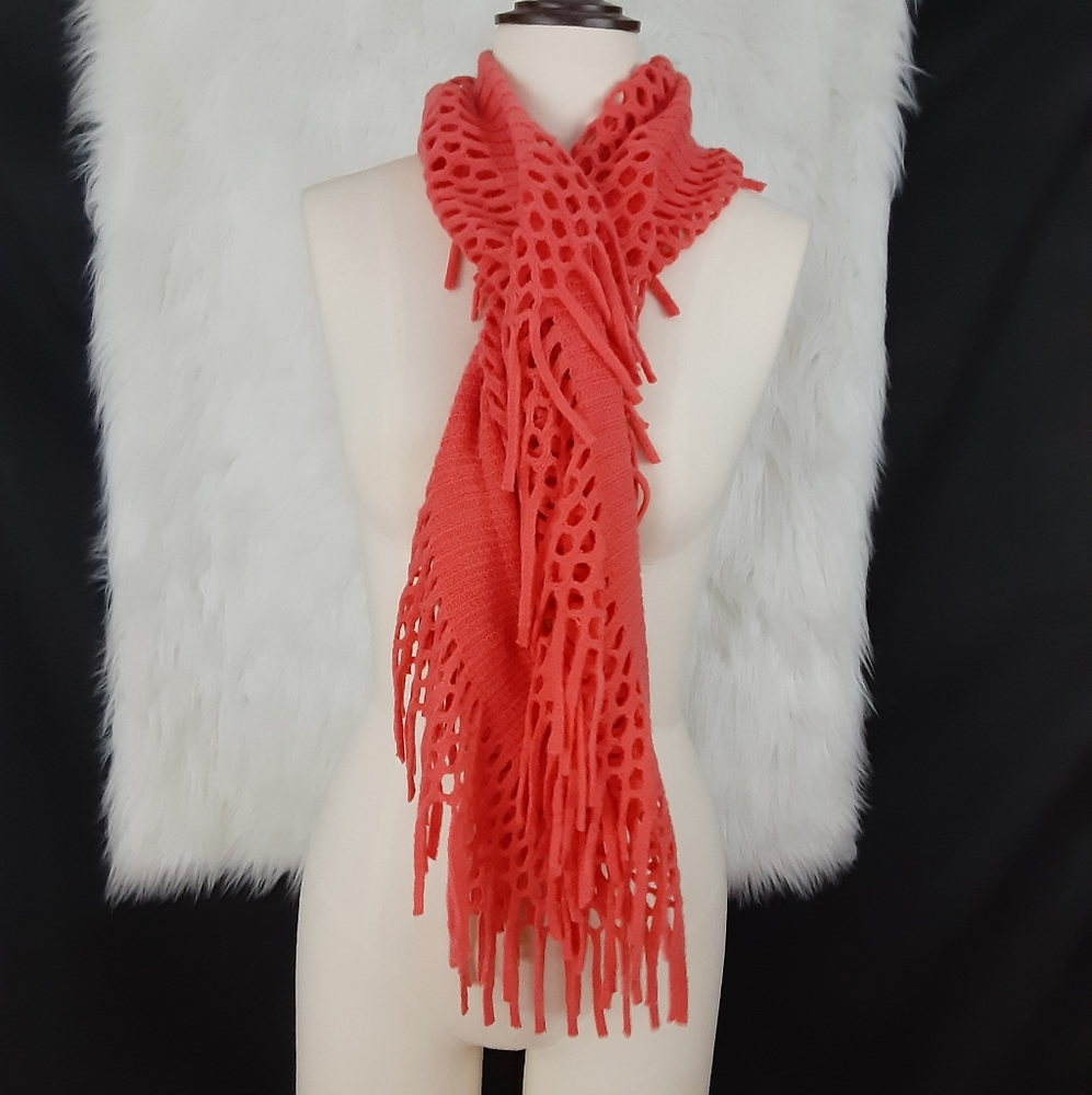 MIXIT Coral Infinity Fringed Scarf one size